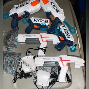 Laxer tag and nerf gun LOT with darts